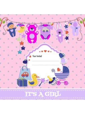 Baby Shower Girl Label