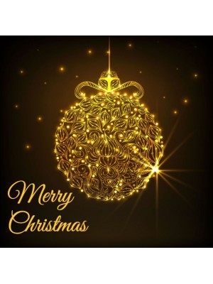 Christmas Gold Bauble Label