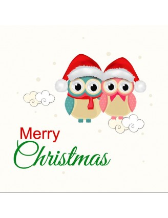 Christmas Owls Label