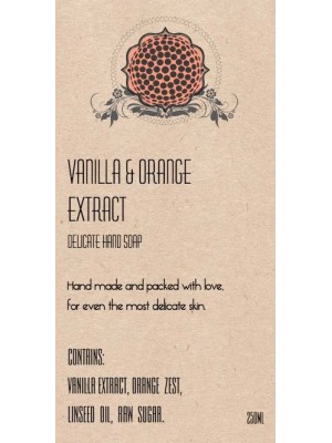 Orange Hand Soap Label