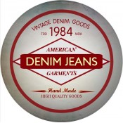 Vintage Denim Clothing Round Label