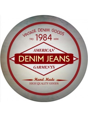 Vintage Denim Clothing Round Label
