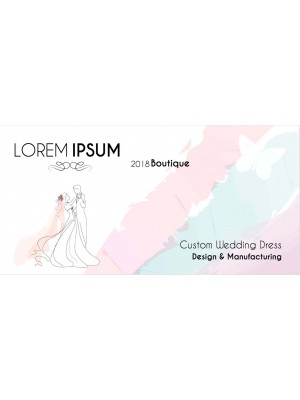Watercolour Wedding Dress Product Label