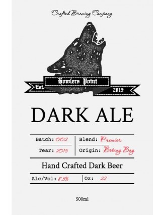Wolf Dark Ale Beverage Label