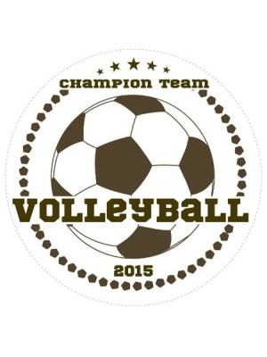 Volleyball Champions Sports Prize Label