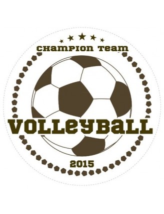 Volleyball Champions Sports Prize Label