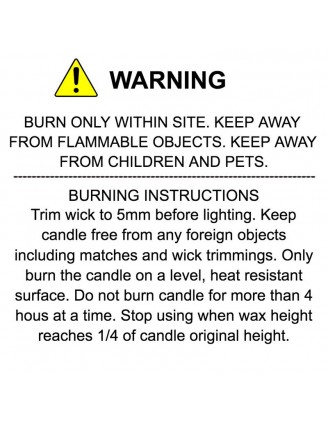 Candle Warning Label