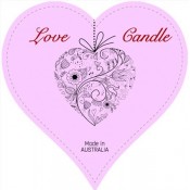 Love Candle Heart Shaped Label