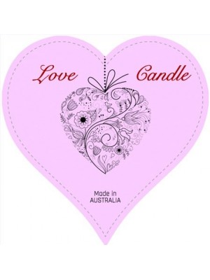Love Candle Heart Shaped Label