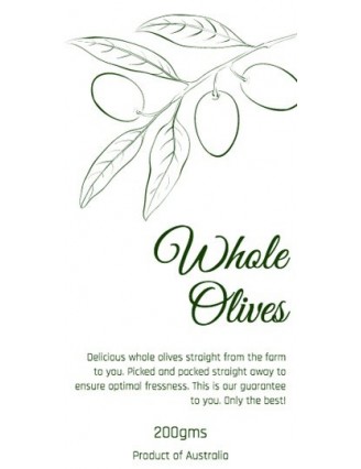 Whole Olives Bottle Label