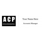 Name Badge Rectangular Horizontal 2.5:1 Resin Domed Label