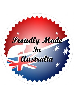 Resin Domed Made In Australia Round Logo Decal