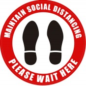 Social Distancing Round Floor Sign