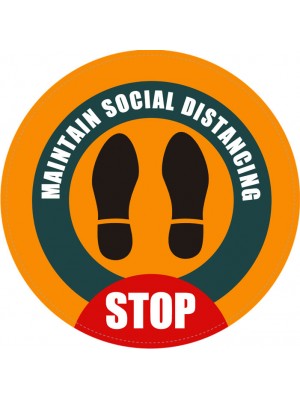 Social Distancing Stop Floor Sign