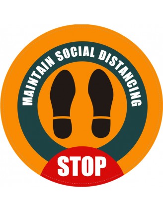 Social Distancing Stop Floor Sign