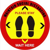 Social Distancing Warning Floor Sign