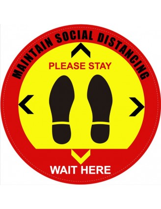 Social Distancing Warning Floor Sign