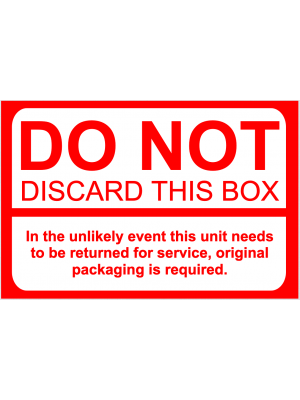 Do Not Discard This Box Label