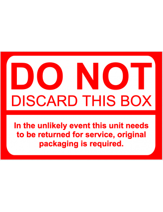 Do Not Discard This Box Label