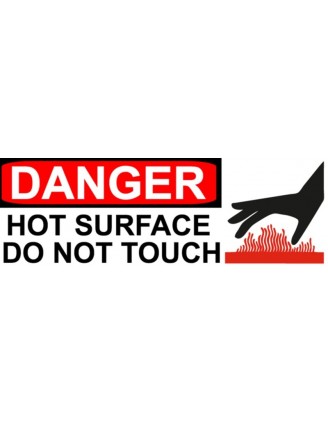 Danger Hot Surface Warning Sign Sticker