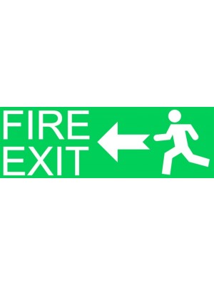 Fire Exit Left Warning Sign Sticker