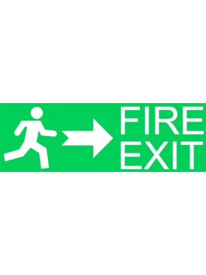Fire Exit Right Warning Sign Sticker