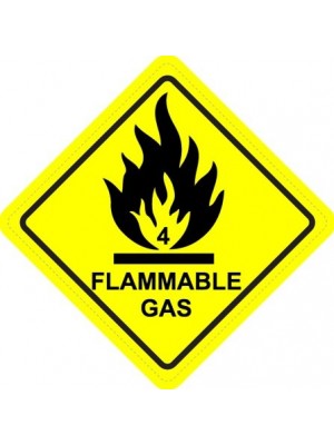 Flammable Gas Diamond Warning Sign Sticker