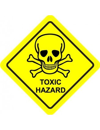 Toxic Hazard Diamond Warning Sign Sticker