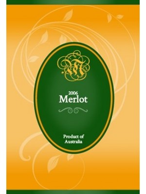 Green and Gold Oval Wine Label