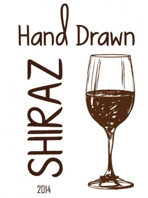 Hand Drawn Shiraz Wine Label