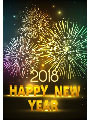 Happy New Year Fireworks Label