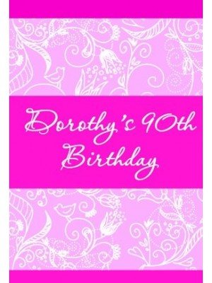 Pink Birthday Wine Label