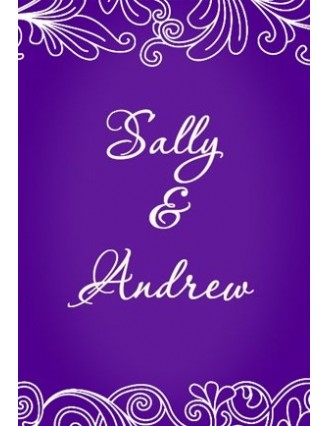 Purple Floral Wine Label