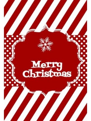 Red Christmas Stripes Wine Label