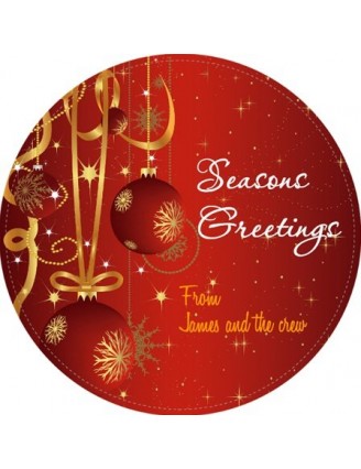 Christmas Red Circle Wine Label