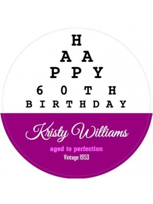 Happy Birthday Circle Wine Label