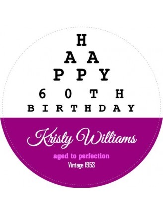 Happy Birthday Circle Wine Label