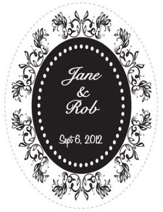 Classic Fleur Oval Wine Label